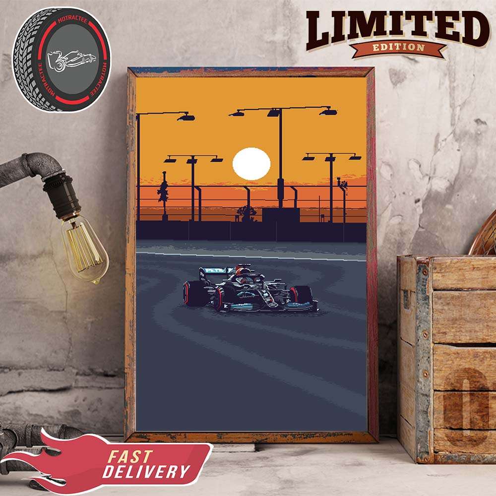 Formula 1 Mercedes Lewis Hamilton Pixel Art Home Decor Poster