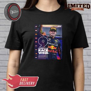 Formula 1 Red Bull Racing Max Verstappen Wins 9 Races In A Row Classic T-shirt