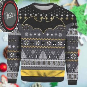 Cosplay Batman With Bats Pattern Christmas Ugly Sweater 2023