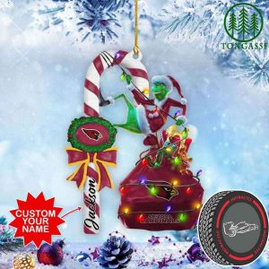 NFL Arizona Cardinals Grinch Candy Cane Christmas Custom Tree Decorations 2023
