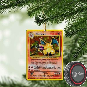 Pokemon Charizard Rare Card Custom Christmas Ornaments 2023