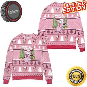 Courage The Cowardly Dog Merry XMas Ugly Christmas Sweater