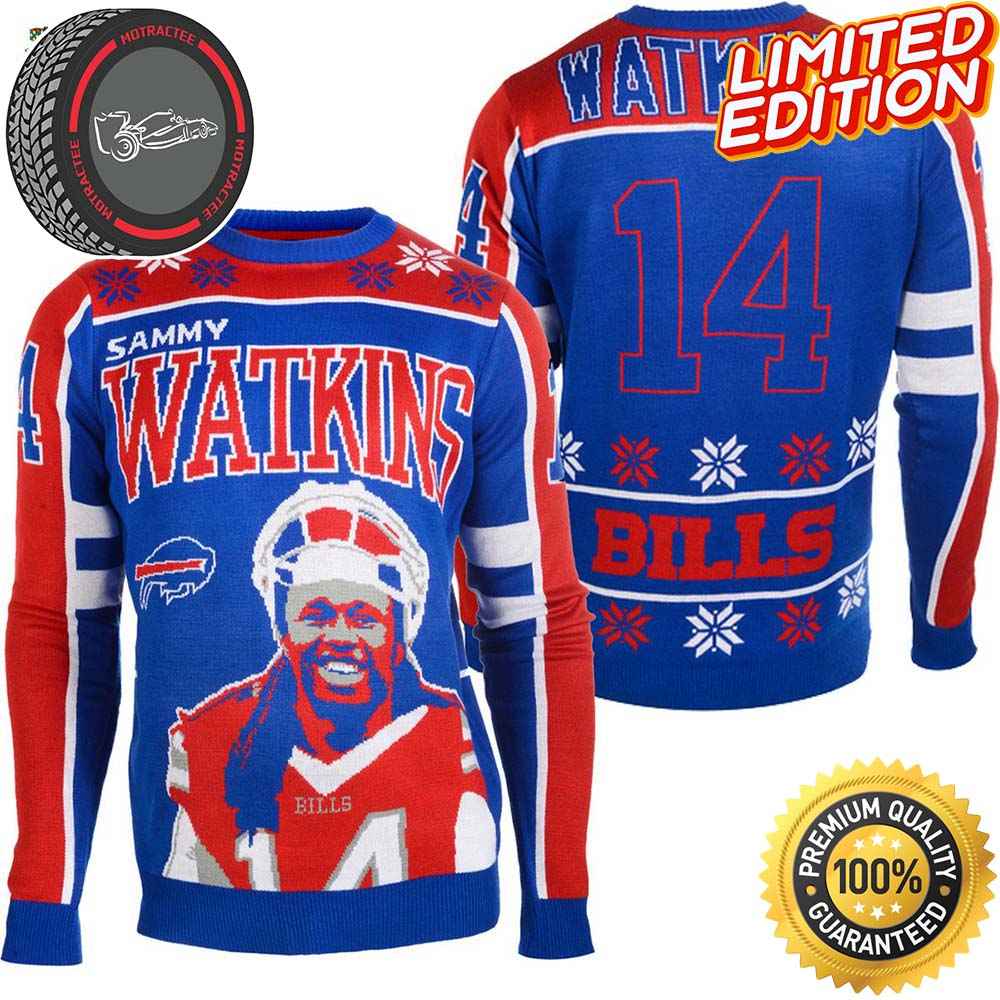 Sammy Watkins 14 Buffalo Bills NFL Player Ugly Christmas Sweater
