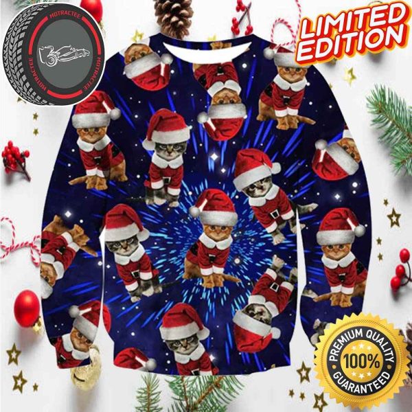 Space Cute Cat Funny Ugly Sweater