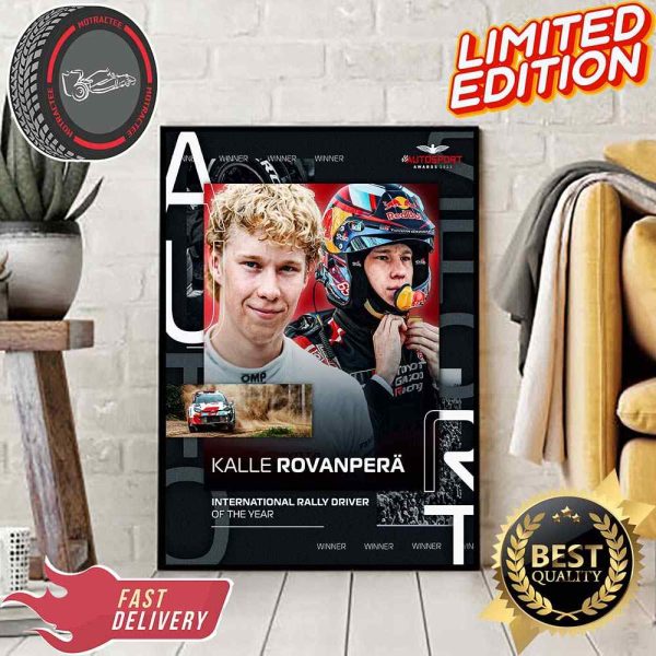 Kalle Rovanpera Wins International Rally Driver Of The Year 2023 Home Decor Poster